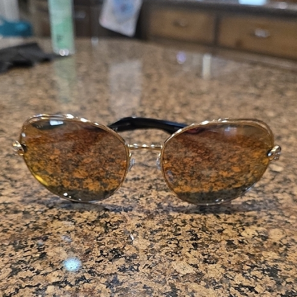BVLGARI Accessories - Bvlgari Gold and Brown Sunglasses